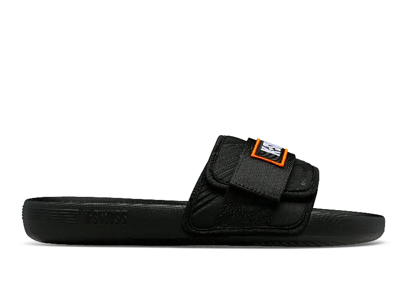 08716-073-M | STRAP SANDAL X MCLAREN | BLACK/PAPAYA