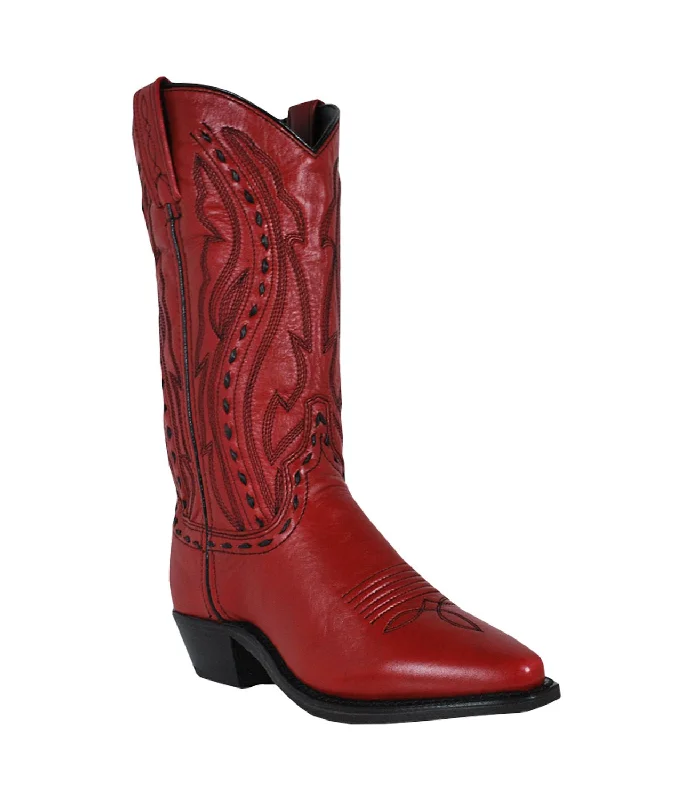 Abilene Boots Womens 11in Hand-Laced Red Cowhide Cowboy Boots