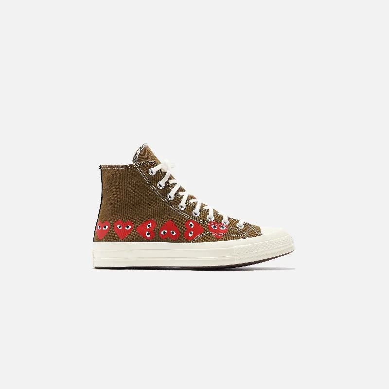 Converse x Comme des Garçons CDG Play Chuck Taylor High - Khaki / Multi Heart