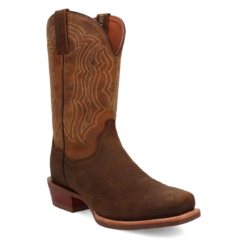 Dan Post Mens Creed Chocolate/Tan Leather Cowboy Boots