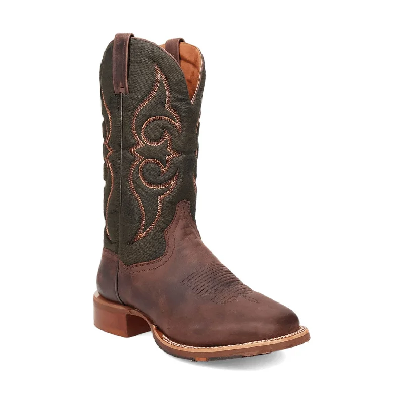 Dan Post Mens Jenks Brown/Green Leather Cowboy Boots