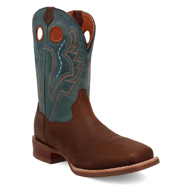 Dan Post Mens Leighton Brown/Blue Leather Cowboy Boots