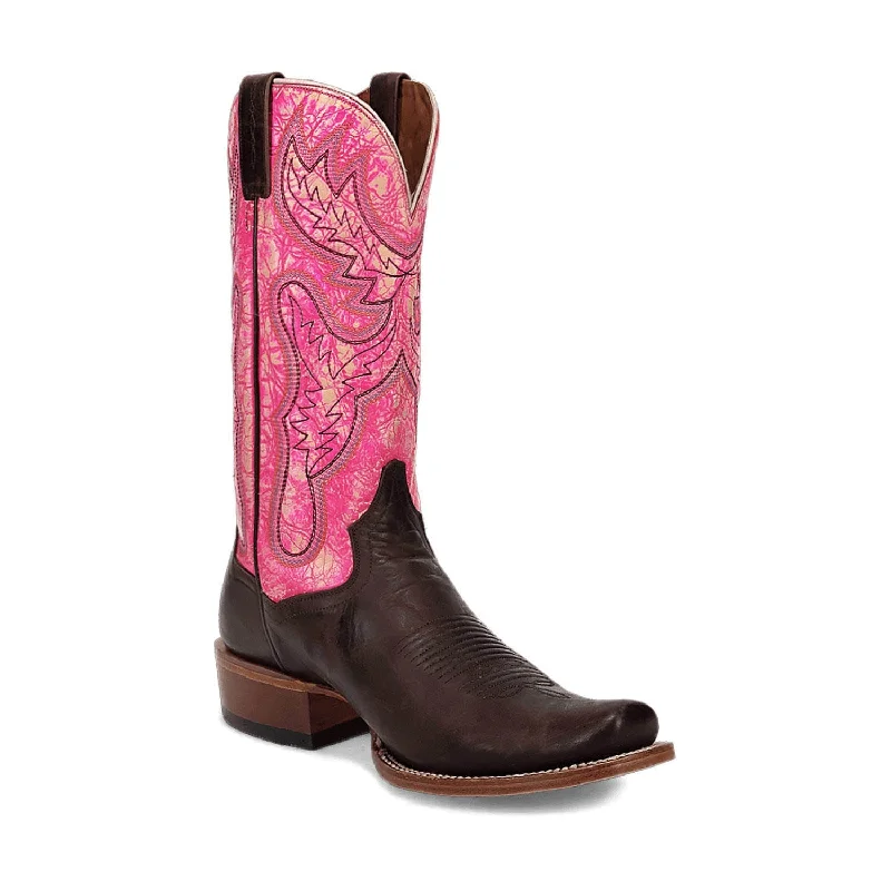 Dan Post Mens Marchi Chocolate/Pink Leather Cowboy Boots