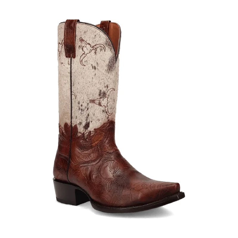 Dan Post Mens Rodeo Brown/Multi Hair-On Leather Cowboy Boots