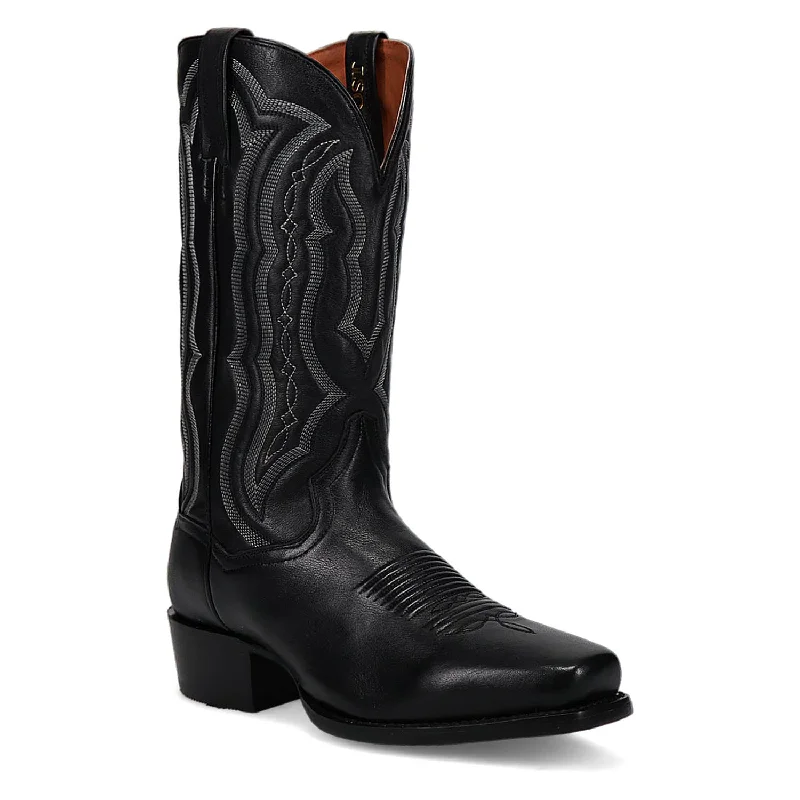 Dan Post Mens Wade Black Leather Cowboy Boots