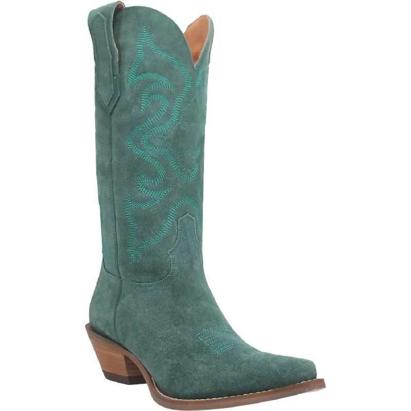 Dingo Womens Out West Cowboy Boots Leather Green