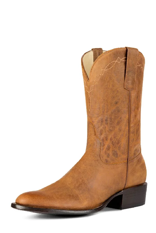 Horse Power Mens 10in Western Honey Crazyhorse Leather Cowboy Boots