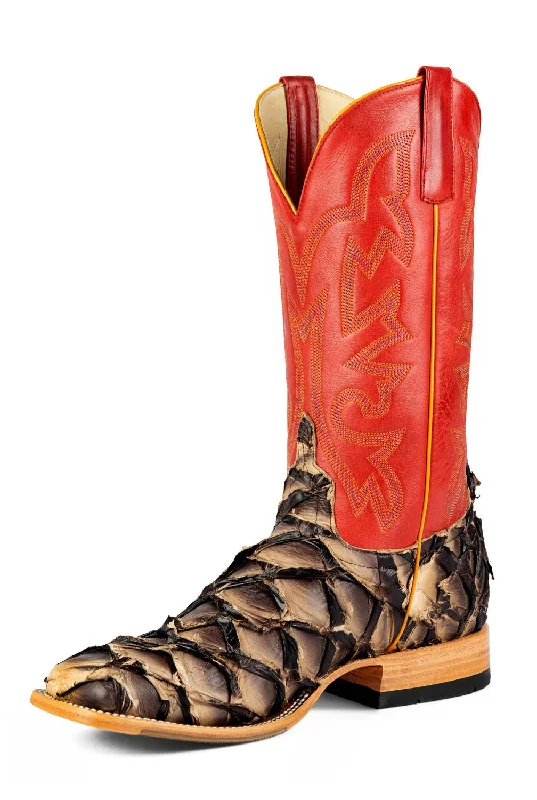 Horse Power Mens Top Hand Oak/Red Pirarucu Cowboy Boots