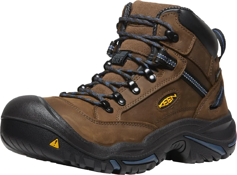 Keen Utility Mens Braddock AL WP Bison/Ensign Blue Leather Work Boots