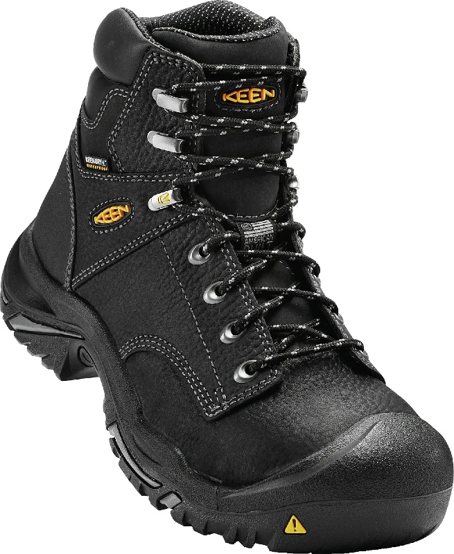 Keen Utility Black Mens Mt Vernon Mid WP Nubuck Work Boots