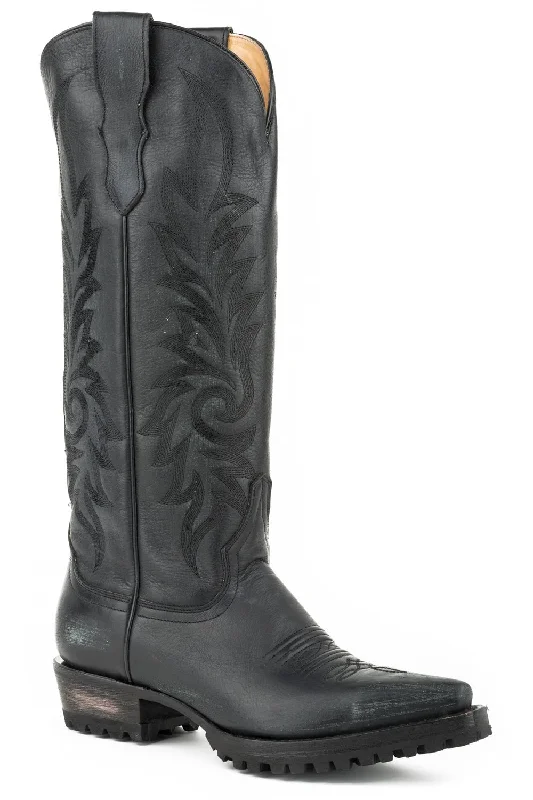 Stetson Womens Black Leather Lucy 15In Cowboy Boots