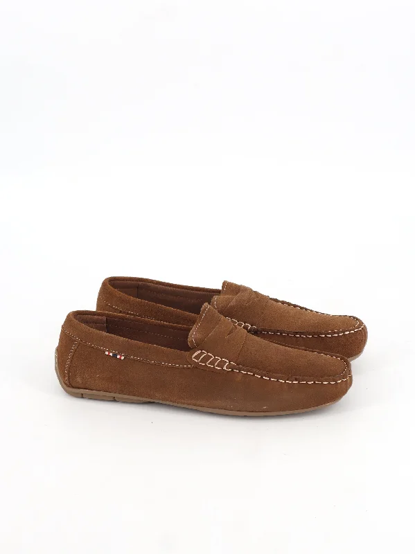 Men's Plain Moccasin,Brown