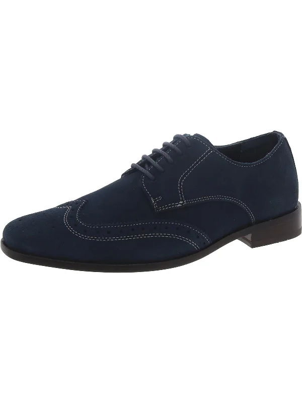 45 Harrison Mens Suede Lace-Up Oxfords