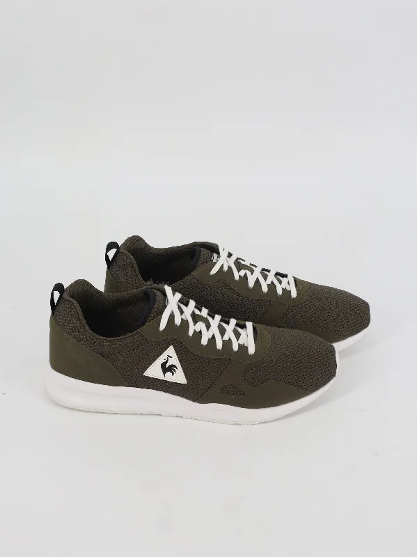 Men's Brand Logo Embroidered Sneakers,Olive