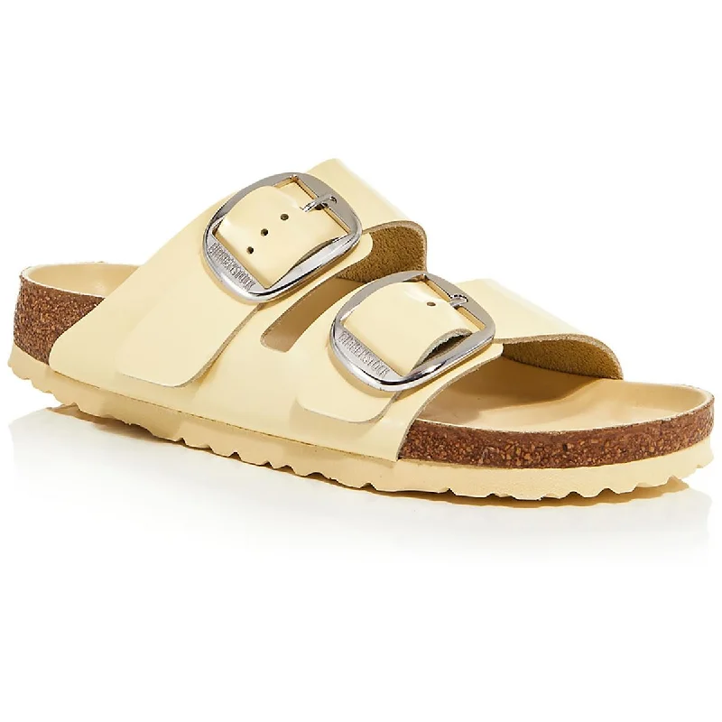 Arizona Big Buckle Mens Leather Footbed Slide Sandals