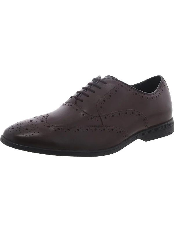 Bampton Rhodes Mens Leather Lace-Up Oxfords