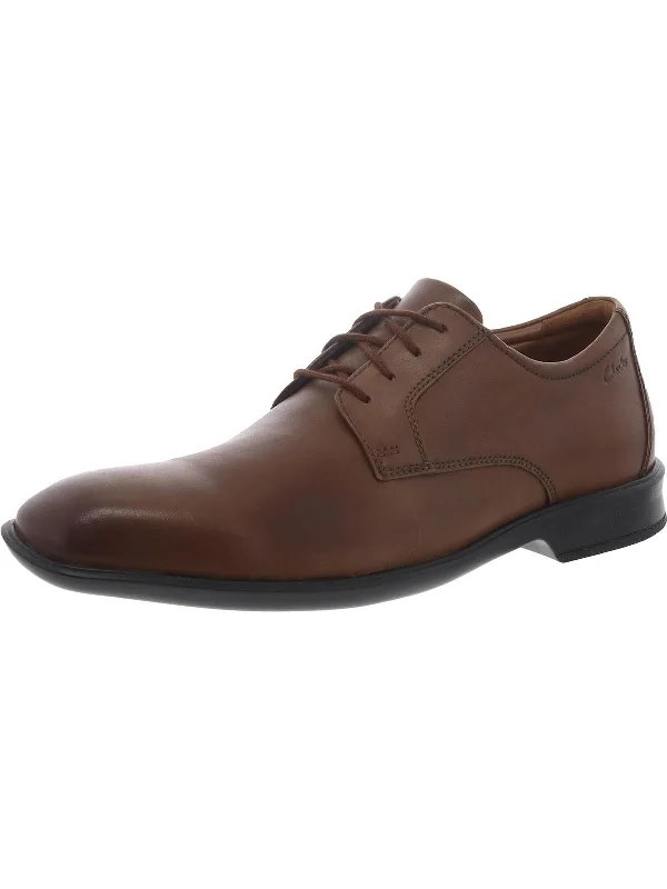 Bensley Lace Mens Leather Lace-Up Oxfords