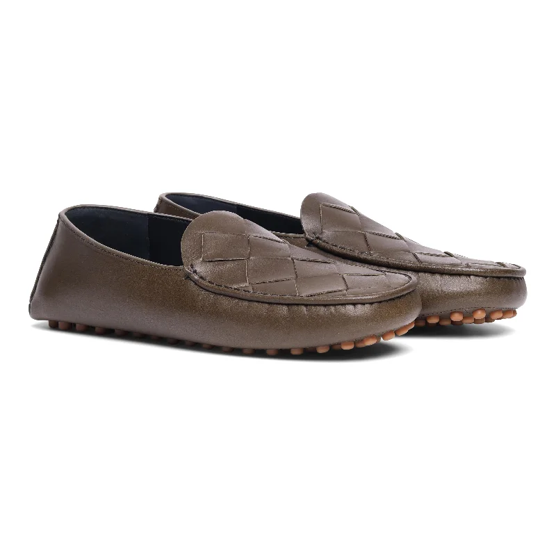 Bottega Veneta Leather Intrecciato Driving Slippers