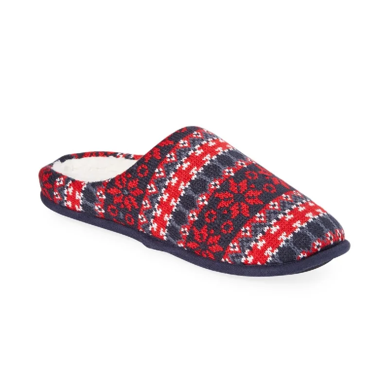 Club Room Mens Fair Isle Slip On Slide Slippers