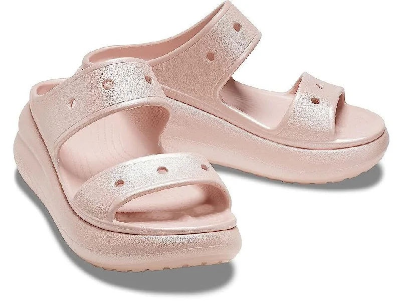 Crocs Classic Crush 208602-6TY Men's Pink Clay Simmer Slip-on Sandals CRO102