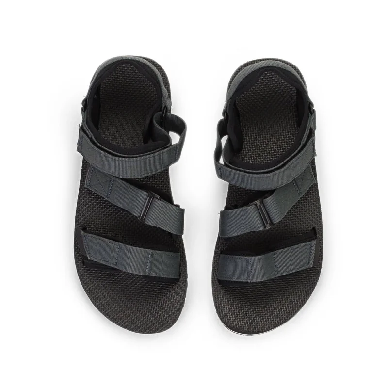 CROSS STRAP TRAIL DARK SHADOW BLACK SANDALS