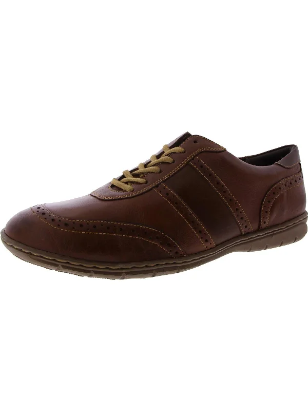 Curtis Mens Leather Lace-Up Derby Shoes