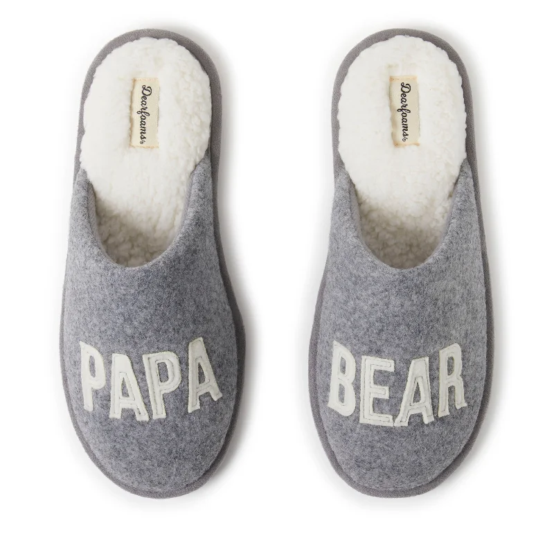 Dearfoams Men's Carson Papa Bear Family Scuff Slipper