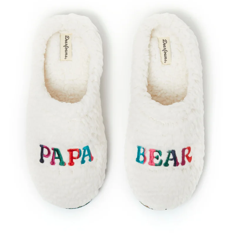 Dearfoams Men's Papa Bear Teddy Clog Slipper