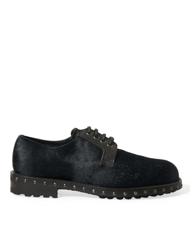 Dolce & Gabbana Elegant  Calf Fur Derby Men's Shoes