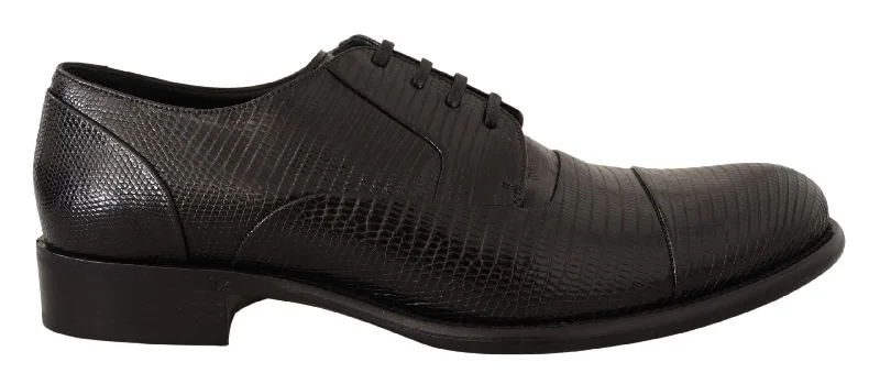 Dolce & Gabbana Elegant  Lizard Skin Derby Men's Shoes