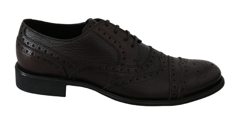 Dolce & Gabbana Elegant Mens Leather Derby Dress Men's Shoes