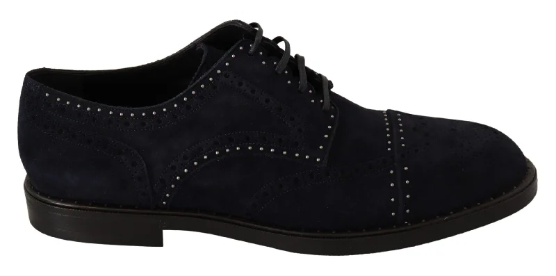 Dolce & Gabbana Elegant Suede Derby Shoes with  Men's Studs