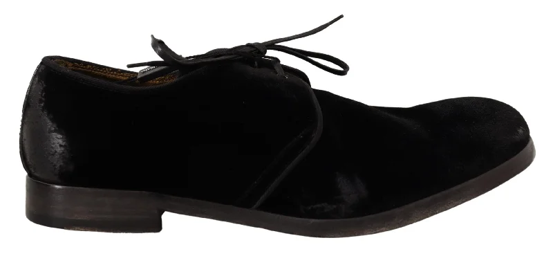 Dolce & Gabbana Elegant  Velvet Derby Men's Shoes