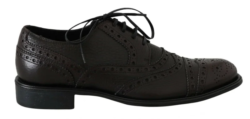 Dolce & Gabbana Elegant Wingtip Derby Dress Men's Shoes