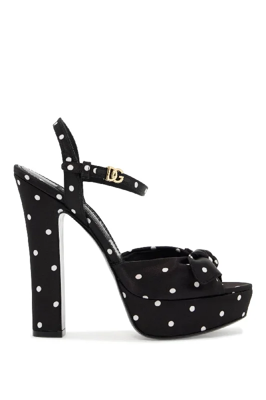 Dolce & Gabbana "keira Polka Dot Satin Platform Sandals