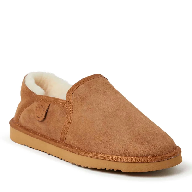 Fireside By Dearfoams Men's Hobart Genuine Shearling Closed Back