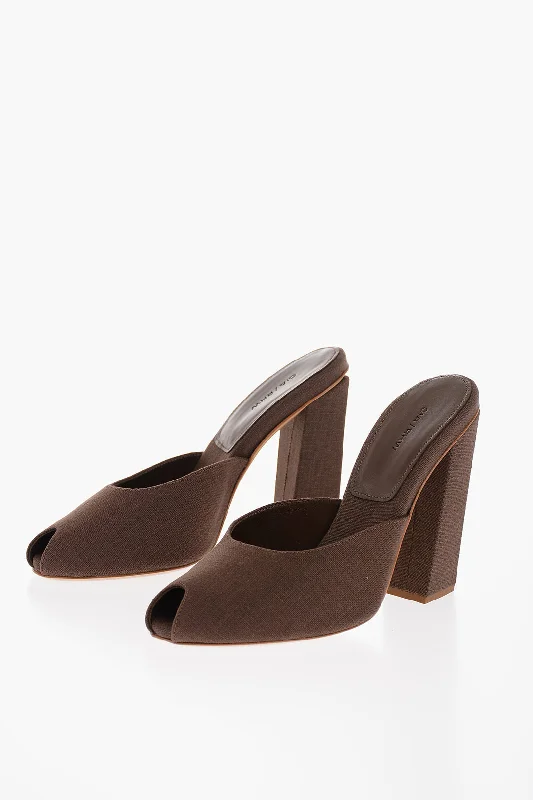 Giaborghini Gia Couture Open Toe Linen Rosie Mules 12Cm