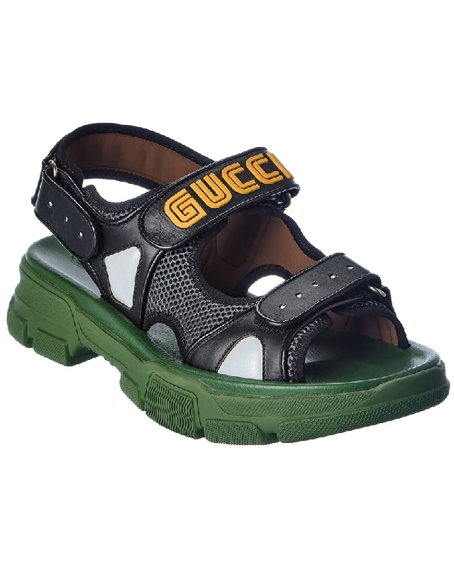 Gucci Leather & Mesh Sandal