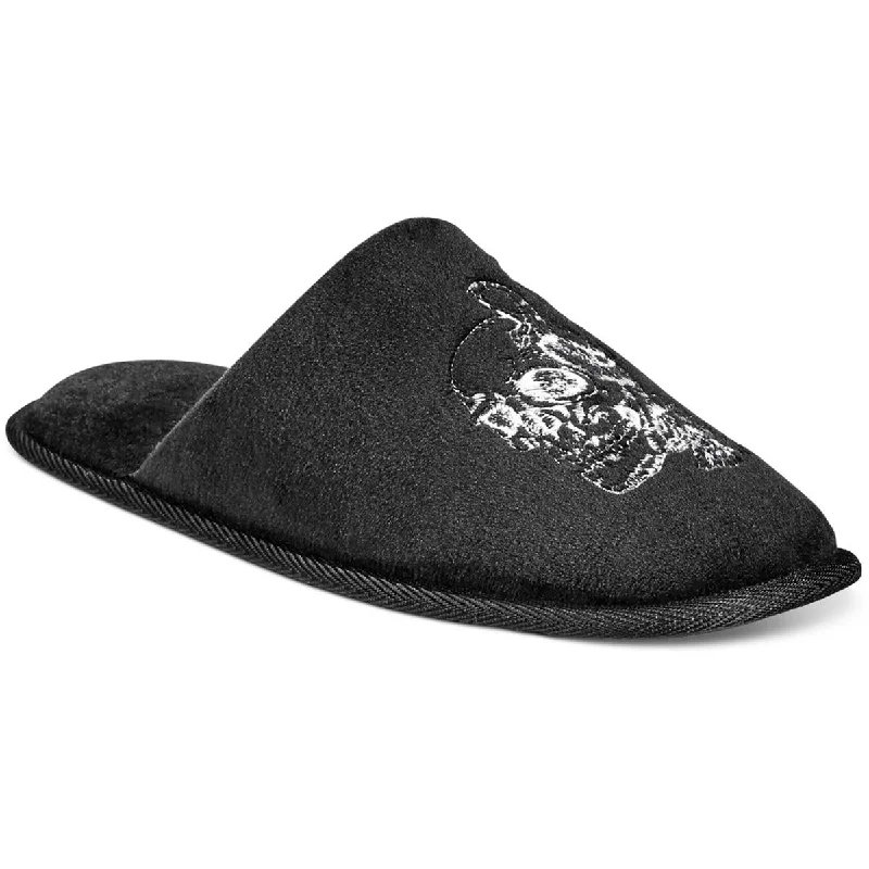 INC Mens Skull Embroidered Slip On Slide Slippers