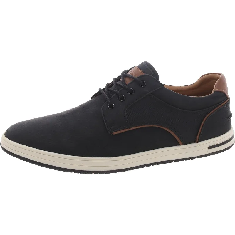 Jalen Mens Faux Leather Lace-Up Derby Shoes