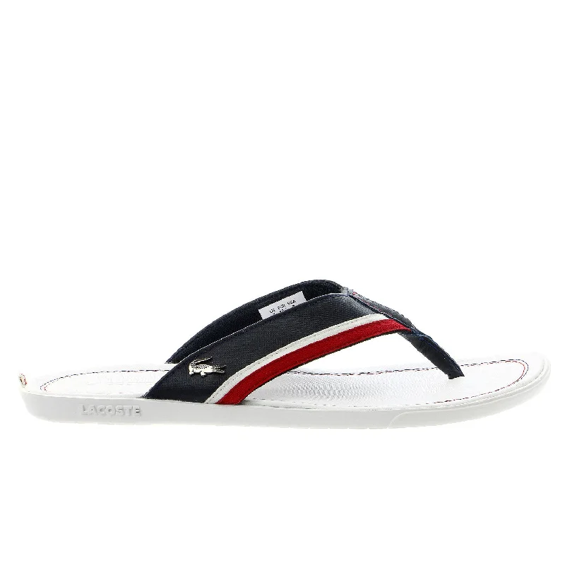 Lacoste Carros 2 Flip Flop Thong Sandal - Off White/Navy - Mens