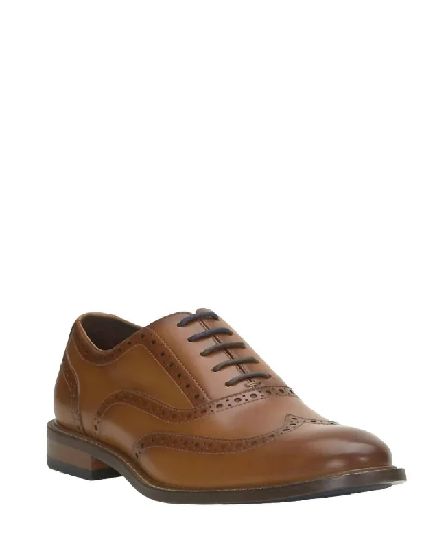 Lazzarp Wingtip Oxford Shoe In Cognac