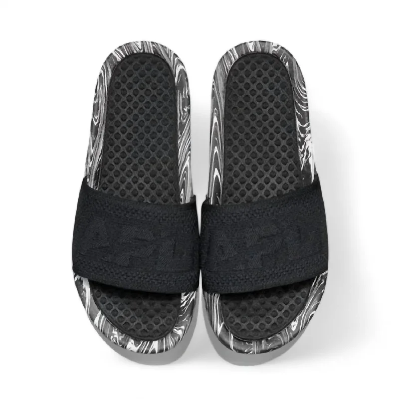 Men's Big Logo Techloom Slide In Black/white/marble