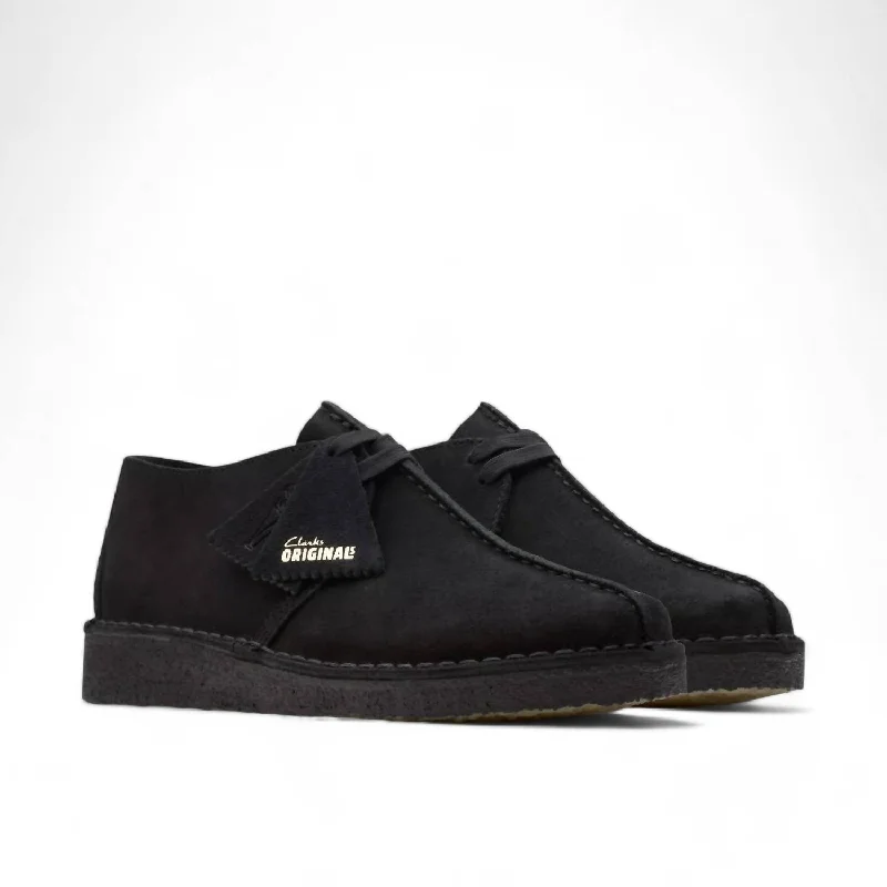 Men's Desert Trek Oxford Shoes In Black Suede