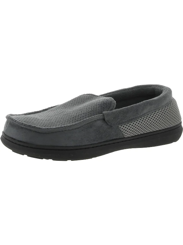 Mens Faux Fur Lined Slip On Loafer Slippers