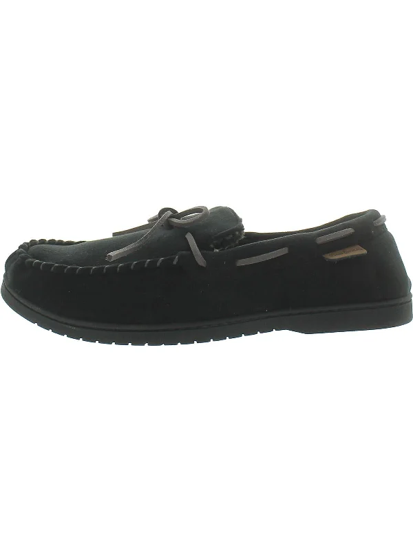 Mens Faux Fur Manmade Moccasin Slippers