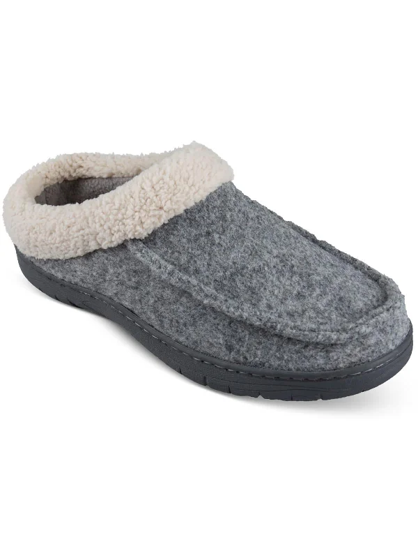 Mens Faux Fur Slip On Loafer Slippers