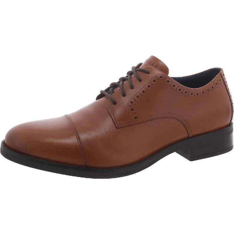 Mens Faux Leather Lace-Up Oxfords