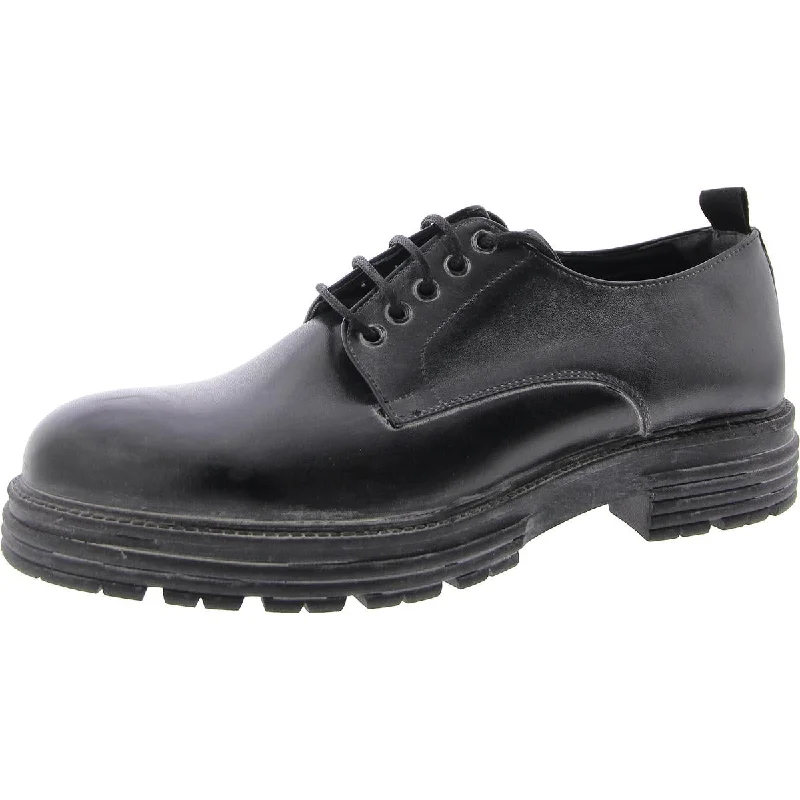 Mens Faux Leather Lace Up Oxfords