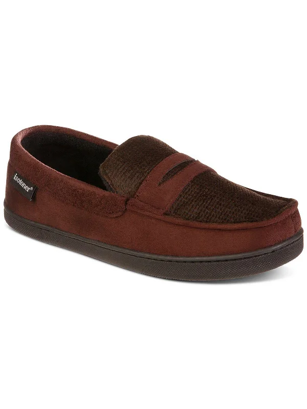 Mens Faux Suede Memory Foam Moccasin Slippers